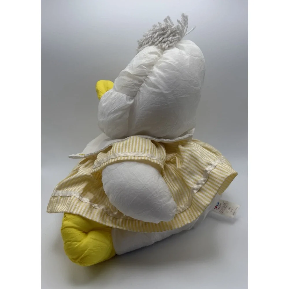 Vintage Fisher Price Puffalump Duck Yellow White Sailor Dress Plush Toy 1987